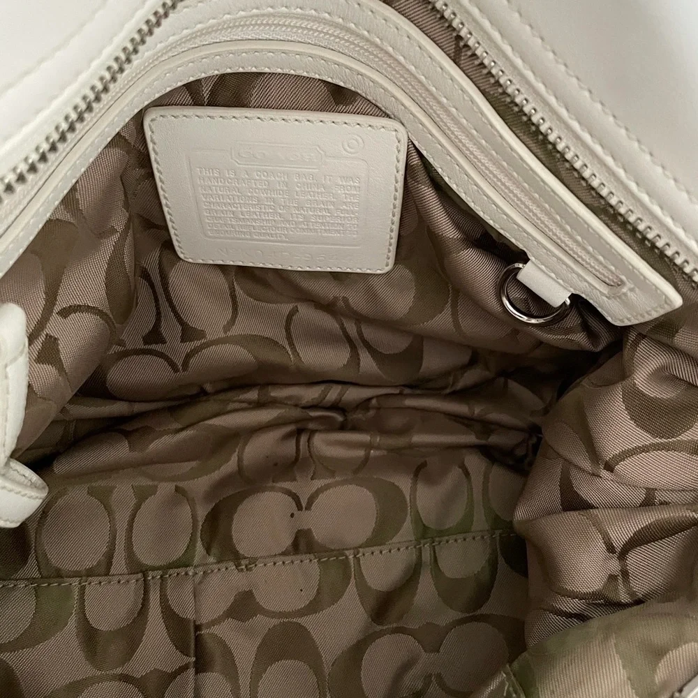 Coach Cream Leather Tote Bag